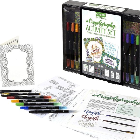 NEW Crayola Hand Lettering Marker Art Set Craft Beginner Calligraphy, Journaling - Picture 1 of 6